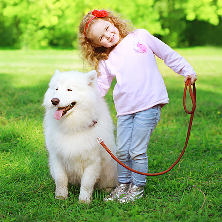 Little Girl with Dog